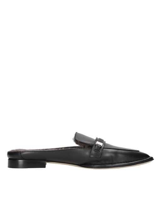 Sabot in pelle e pelliccia PESERICO | E39525C00B 09709NERO